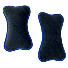 Подушка автомобильная CALIFORNIA, велюр, цвет чёрный, кант синий (2 шт.)