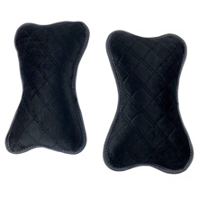 Подушка автомобильная CALIFORNIA, велюр, цвет чёрный, кант серый (2 шт.)