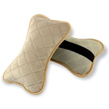 Подушка автомобильная CALIFORNIA, велюр, цвет бежевый, кант бежевый (2 шт.)