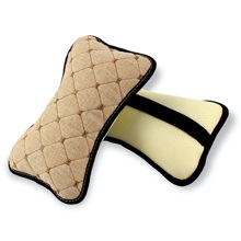 Подушка автомобильная LEX, лен, ромб, цвет бежевый, строчка бежевая, кант черный (2 шт.)