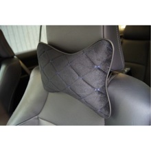 Подушка автомобильная MAXIMAL, велюр, цвет черный, строчка синяя (2 шт.)