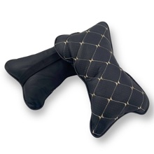 Подушка автомобильная MAXIMAL, цвет черный, строчка бежевая (2 шт.)