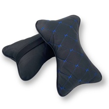 Подушка автомобильная MAXIMAL, цвет черный, строчка синяя (2 шт.)