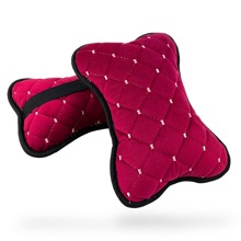 Подушка автомобильная велюр, ромб, цвет малиновый, строчка белая, кант черный (2 шт.)