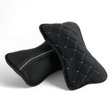 Подушка автомобильная CALAXY, велюр, цвет чёрный, строчка белая (2 шт.)