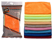 Набор салфеток из 10-ти шт 25*25 см микрофибра (LS1002)