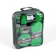 Набор салфеток из 9-ти штук, по уходу за автомобилем, цвет зеленый, в упаковке