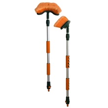 Щетка для мытья а/м телескопическая L:88-140 см, проточная ручка с клапаном для подачи воды, изогнутая щетка