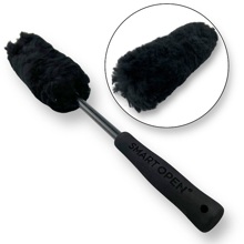 Щетка для чистки колес из натуральной шерсти овчины, длина шерсти 20 см
