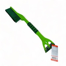 Скребок с щеткой для удаления снега и льда поролоновая ручка, расщепленная щетина 61 см