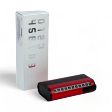 Табличка с номером телефона для автомобиля с подсветкой, на солнечной батарее, цвет красный