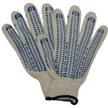 Перчатки х/б протектор, белый/синий /серый