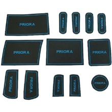 Комплект ковриков для панели приборов и консоли, кпп на ваз - 2170, цвет черный/синий