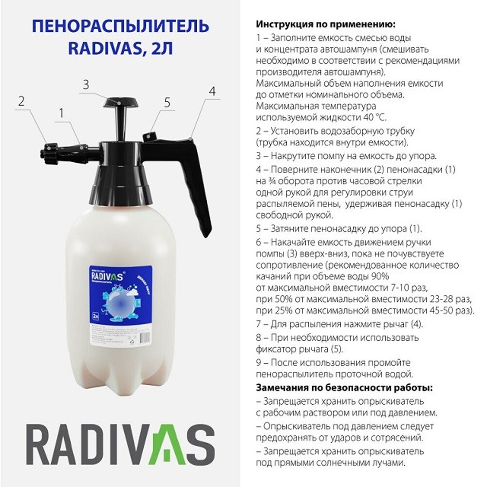 Бачок-пенораспылитель помповый с регулируемой форсункой 2 л Бачок-пенораспылитель помповый с регулируемой форсункой 2 л