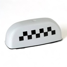 Такси - шашка на магните белая, ширина 26 см, маленькая