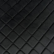 Велюр прошитый ромб с закрепом на поролоне 7 мм на силиконовой основе, цвет черный нитка черная, 1,45*20 м