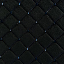 Велюр прошитый ромб с закрепом на поролоне 7 мм на силиконовой основе, цвет черный нитка синяя, 1,45*20 м