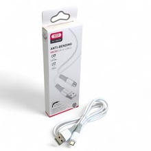 Телефонный кабель micro usb - usb, 1 м, 2.4 а, материал пвх, цвет белый