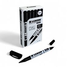 Маркер перманентный DUO двусторонний, цвет черный (упак.12шт)