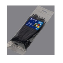 Хомут стяжка нейлон 2,5*120 мм, цвет черный (25шт пакет)