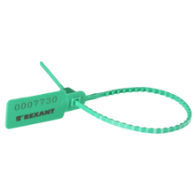 Пломба пластиковая номерная 255 мм цвет зеленый, 50 шт