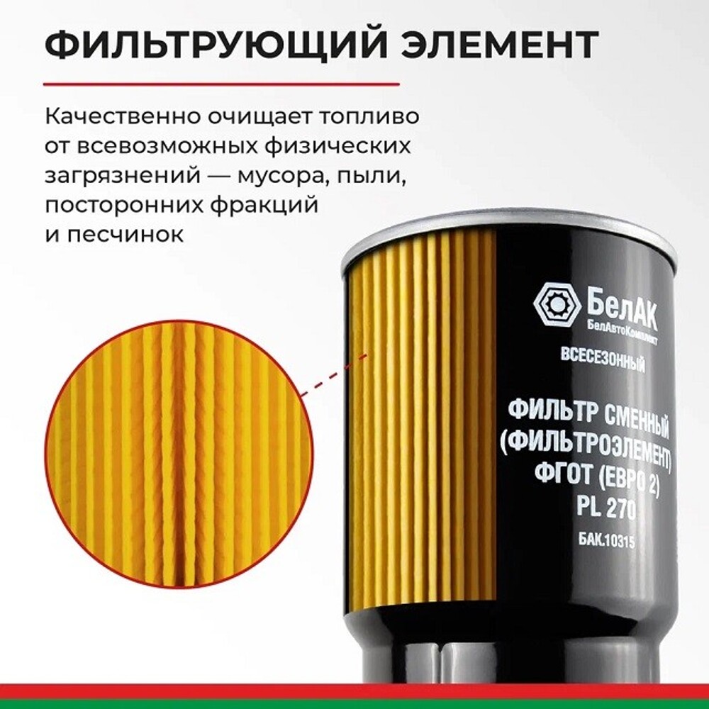 Фильтр сменный (фильтроэлемент) фгот (евро 2) PL 270 Фильтр сменный (фильтроэлемент) фгот (евро 2) PL 270