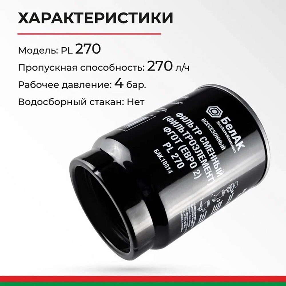 Фильтр сменный (фильтроэлемент) фгот (евро 2) PL 270 Фильтр сменный (фильтроэлемент) фгот (евро 2) PL 270
