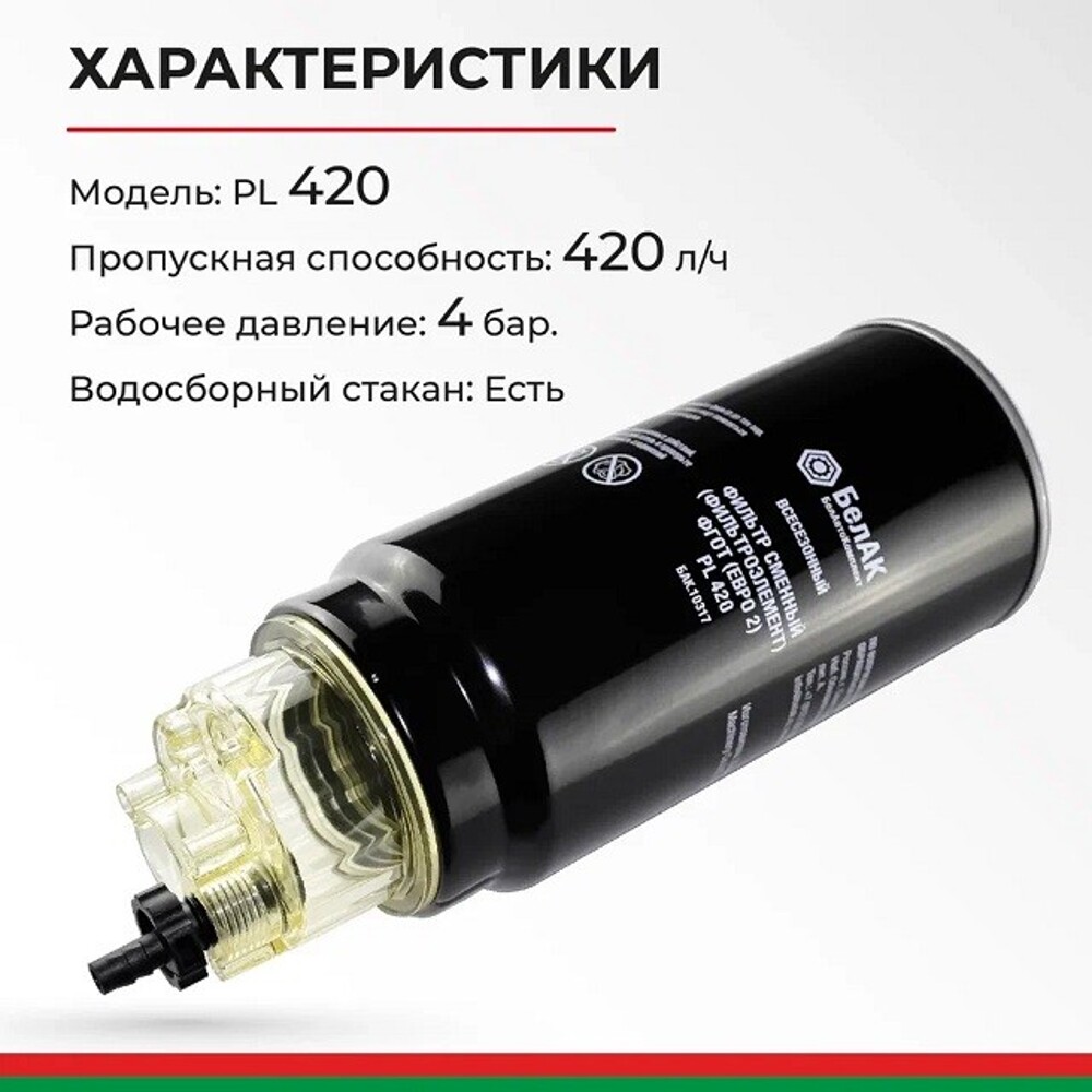 Фильтр сменный (фильтроэлемент) фгот (евро 2)PL 420 в сб.с водосборн. стаканом (отстойником) Фильтр сменный (фильтроэлемент) фгот (евро 2)PL 420 в сб.с водосборн. стаканом (отстойником)