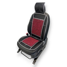 Накидка деревянная на сидение массажная с сеткой и подголовником, цвет черный 131*51см