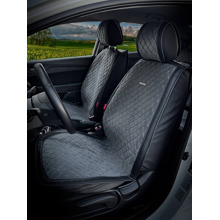 Комплект накидок на весь салон малинелла plus, цвет серый, строчка серая, кант серый