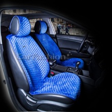 Накидки на передние сиденья CITY FRONT, велюр, цвет синий/синий