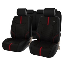 Накидки 2D Cross PREMIUM, цвет черный, строчка красная, кант черный