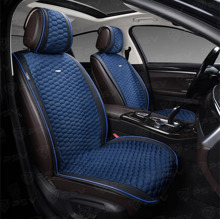 Накидки на передние сиденья FRONT HORNET 2, цвет синий, строчка синяя, кант черный