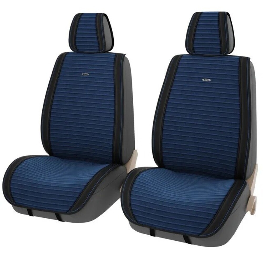 Накидки на передние сиденья FRONT BLISS 2 цвет синий, строчка синяя, кант черный Накидки на передние сиденья FRONT BLISS 2 цвет синий, строчка синяя, кант черный