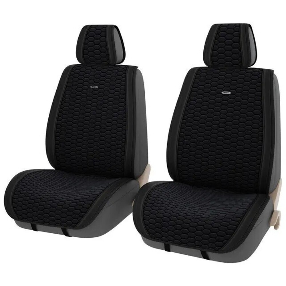Накидки на передние сиденья FRONT HORNET 2, цвет черный, строчка черная, кант черный Накидки на передние сиденья FRONT HORNET 2, цвет черный, строчка черная, кант черный