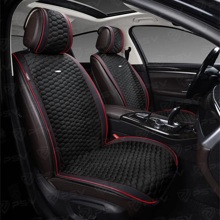 Накидки на передние сиденья FRONT HORNET 2, цвет черный, строчка красная, кант черный