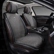 Накидки на передние сиденья FRONT HORNET 2, цвет серый, строчка серая, кант черный