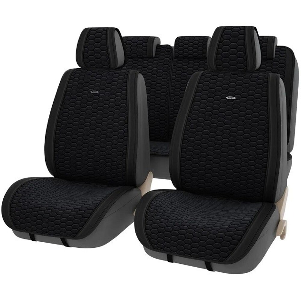 Комплект накидок на весь салон HORNET PLUS, цвет черный, строчка черная, кант черный Комплект накидок на весь салон HORNET PLUS, цвет черный, строчка черная, кант черный