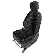 Накидки на передние сиденья FRONT CALAXY, ткань велюр, закрытые бока, цвет черный, строчка черная, кант черный