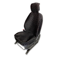 Комплект накидок на весь салон PLUS CALAXY, ткань велюр, закрытые бока, цвет черный, строчка красная, кант черный