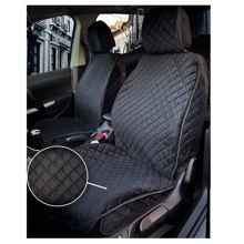 Накидки на передние сиденья жизель front, ткань велюр, закрытые бока, псп подклада, цвет черный, строчка красная, кант черный