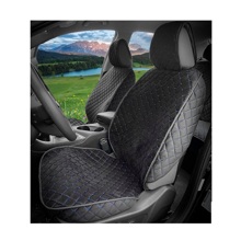 Накидки на передние сиденья кантри front, ткань велюр, закрытые бока, псп подклада, цвет черный, строчка синяя, кант черный