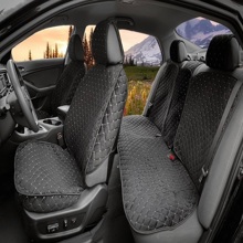 Накидка на весь салон кантри plus, ткань велюр, закрытые бока, псп подклада, цвет черный, строчка белая, кант черный