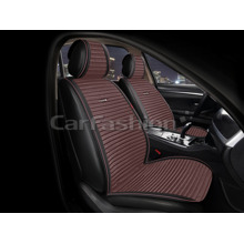 Накидки на передние сиденья MONACO, велюр, цвет черный/кофе/кофе/кофе