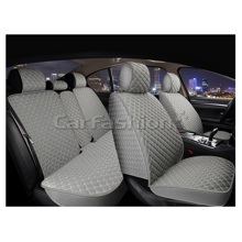 Комплект накидок на весь салон LINEN CUBE+, материал TWEED цвет св.серый, строчка св.серый, кант св.серый