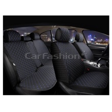 Комплект накидок на весь салон LINEN CUBE+, материал TWEED цвет черный, строчка синий, кант черный