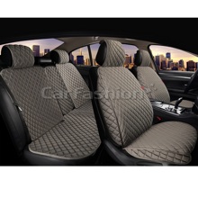 Комплект накидок на весь салон SOKOL PLUS, велюр, цвет серый, строчка серая, кант серый