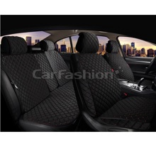 Комплект накидок на весь салон SOKOL PLUS, велюр, цвет черный, строчка красная, кант черный