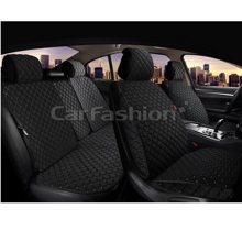 Комплект накидок на весь салон SOKOL PLUS, велюр, цвет черный, строчка серая, кант черный