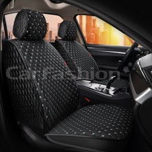 Накидки на передние сиденья SULTAN FRONT, материал велюр, цвет черный, строчка белая, кант черный